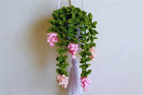 Creating Crochet Hanging Vines Adorned With Flowers