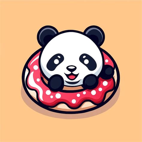 Premium Vector Cute Panda Bear Hand Drawn Flat Stylish Mascot Cartoon