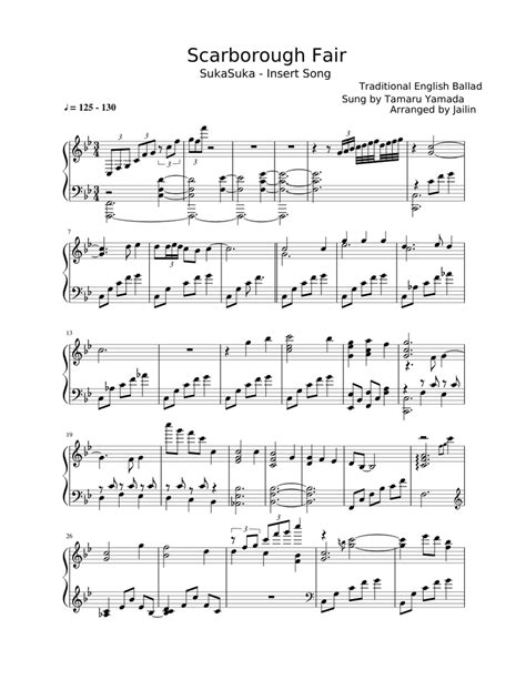 Scarborough Fair Sheet music for Piano (Solo) | Musescore.com