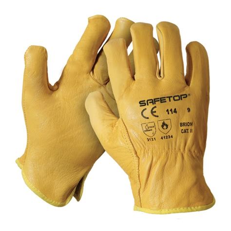 Guantes elásticos de piel flor vacuno SAFETOP tipo conductor Brión