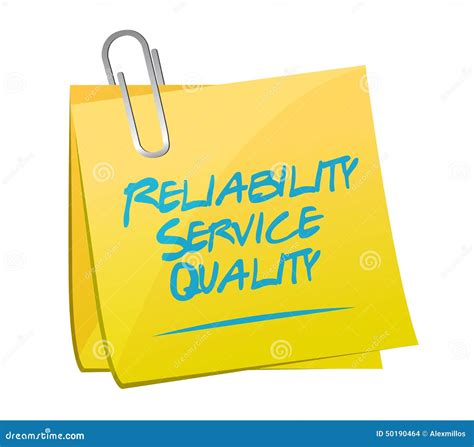 Reliability Service Quality Memo Illustration Stock Illustration