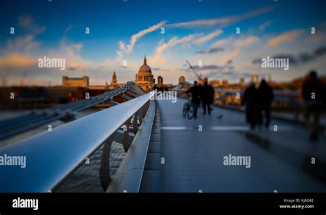 St Pauls Cathedral shot with a Tilt Shift lens viewed from Millennium ...