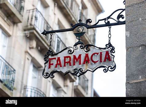 Old Spanish Pharmacy Sign Stock Photo Alamy