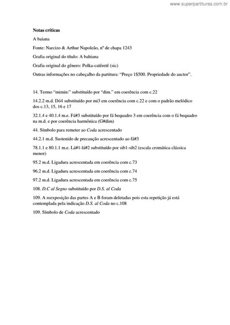 Super Partituras A Baiana V Henrique Alves De Mesquita Cifra