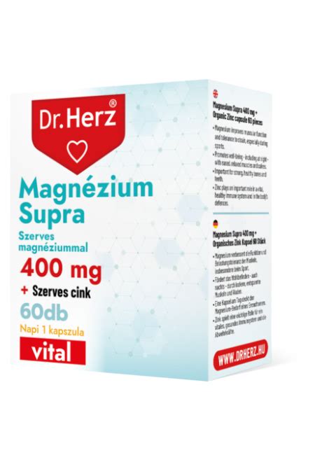 DR Herz Magnézium Supra 400mg Szerves Cink 60 db kapszula Netmedical hu