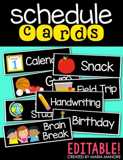 Teaching With My Classroom Calendar Schedule Cards Classroom Schedule Cards Classroom Schedule