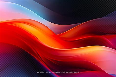 Ondas Abstractas Y Coloridas En Un Fondo Transparente Archivo Psd Premium