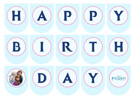 Frozen Happy Birthday Banner Printable