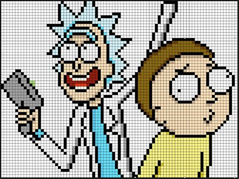 Rick And Morty In Perler Beads A Pixel Art Piece And Pattern By Kyle