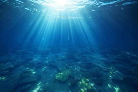 Premium AI Image The Ocean Floor Is A Deep Sea With The Sun Shining