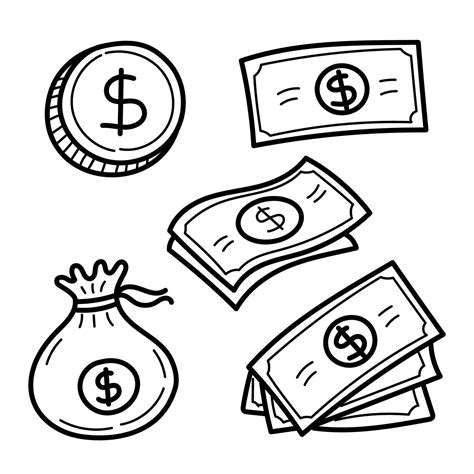 Set Of Money Doodle Illustration 22608767 Vector Art At Vecteezy