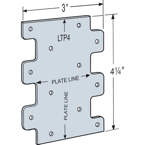 Simpson Strong-Tie 4-1/4-in 20-Gauge Galvanized Steel Lateral Tie Plate Wood To Wood in the ...