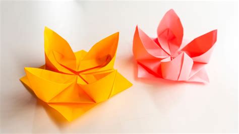 Cómo hacer flor de loto de origami Origami fácil YouTube