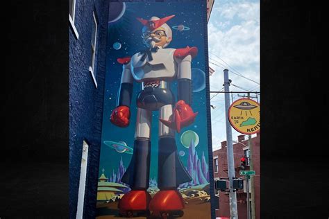 Covington S Newest Mural Features A 20 Foot Tall Colonel Sanders As A Shogun Warrior