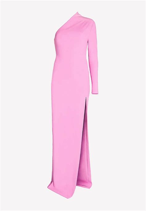 Solace London Nadia One Shoulder Maxi Crepe Dress In Pink Lyst Uk