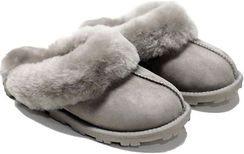 Kirkland Signature Ladies Shearling Sheepskin Slippers Stone Uk Amazon