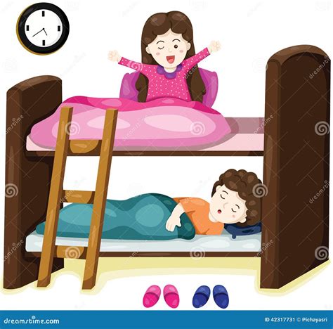 Little Kids On Bunk Bed Stock Vector Illustration Of Comfort 42317731