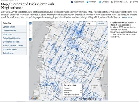 Map of New York City Police Stops | Map of new york, New york city map, New york neighborhoods