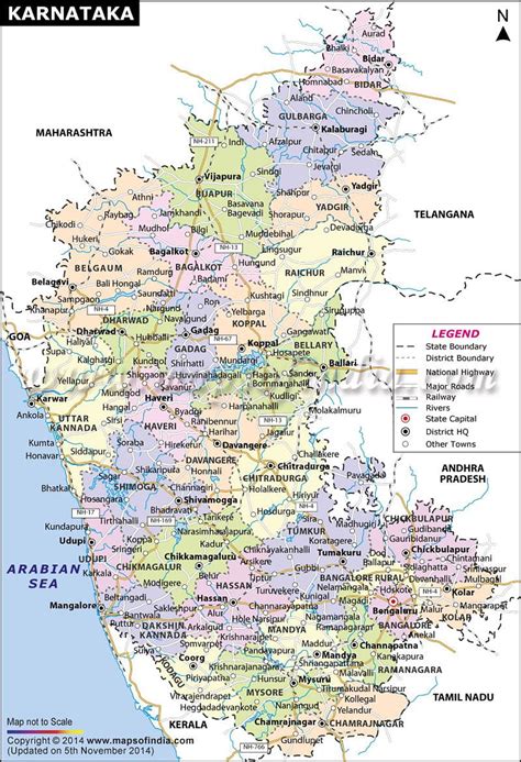 Political Map Of Karnataka Single Color Outside