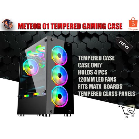 Inplay Meteor 01 Tempered Glass Gaming Cpu Case Shopee Philippines