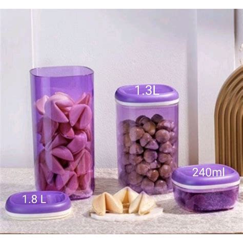 Jual Tupperware Toples Crystal Canister Ungu Set Shopee Indonesia