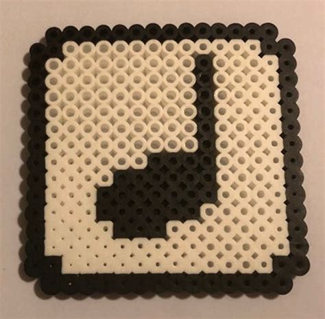 Nintendo Perler Bead 8 Bit Pixel Art Of A Music Note Block From Super