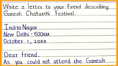 Letter To Friend About Ganesh Chaturthi Celebrations