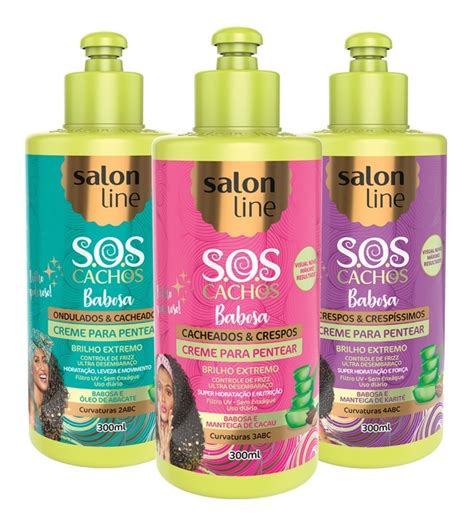 Creme Pentear Salon Line Sos Babosa Abacate Cacau Karite 3un R 102