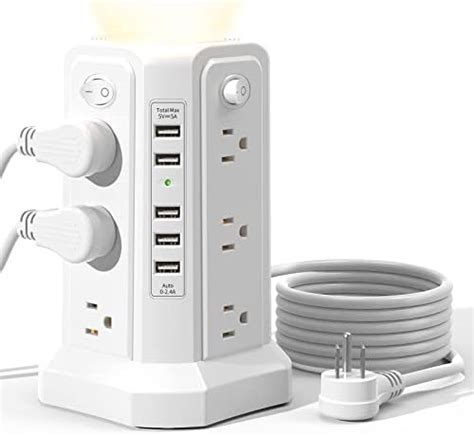 Amazon Surge Protector Power Strip Tower 12 Widely Outlets With