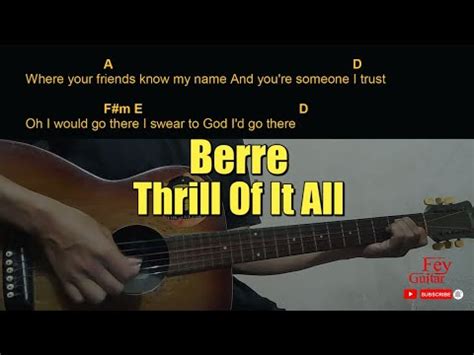 Berre Thrill Of It All Guitar Chords Cover Youtube