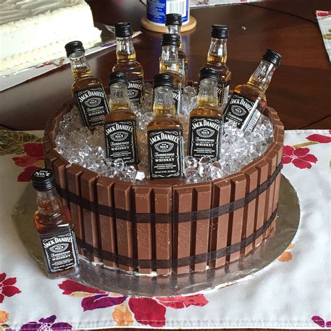 Jack Daniels KitKat Barrel Cake Beer Cake Birthday Cakes For Men