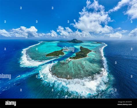 Aerial Of The Lagoon Of Maupiti Island Society Islands French