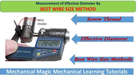 Best Wire Size For Thread Measurement Effective Diameter Screw