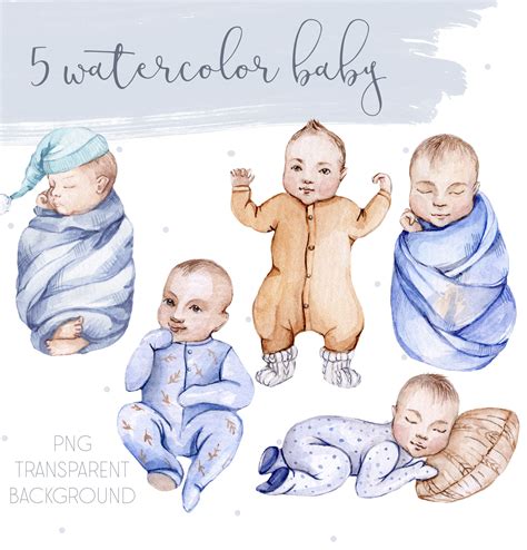 Watercolor Baby Boy Clip Art By Sartlove Thehungryjpeg