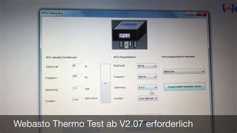 Webasto IPCU Programmieren Mit Webasto Thermo Test YouTube