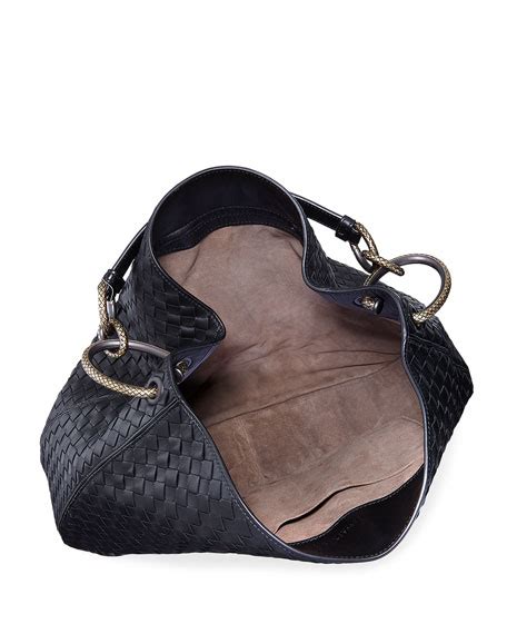 Bottega Veneta Large Loop Intrecciato Leather Shoulder Hobo Bag