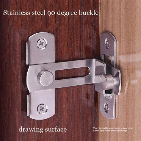 Best 90 Degree Stainless Steel Latch Safety Right Angle Sliding Door Lock Tool 2024 M6b0