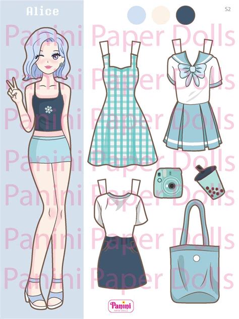 Printable Paper Doll Dress Up Girls Korean Paper Doll K Pop Doll Inspired Toys Instant Digital