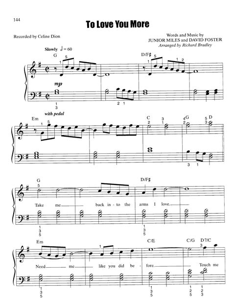 Partitura Gratis Para Piano De To Love You More De Celine Dion Partituras De Piano Sheet