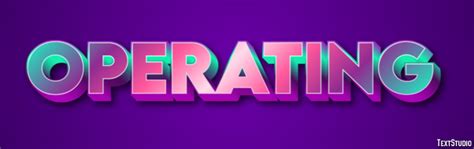 Operating Purple Green And Pink 3d Text Effect Generator