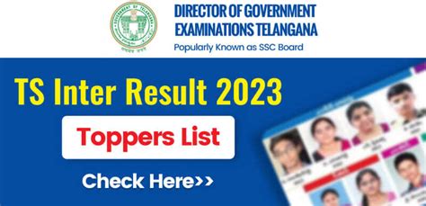 Ts Inter Toppers List 2023 6526 Percent 2nd Year Students Pass Check