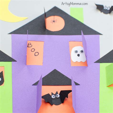 Printable Haunted House Craft For Halloween Artsy Momma