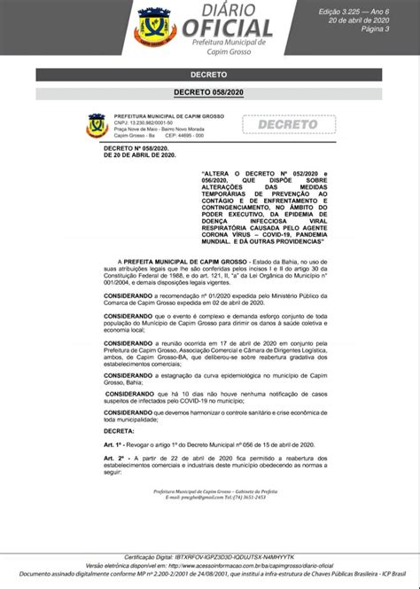 Portal Da Prefeitura Municipal De Capim Grosso Capim Grosso Decreto