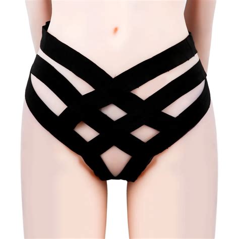 1pcs New Black Sexy Cage Bandage Brief Women Thong Underwear Panties