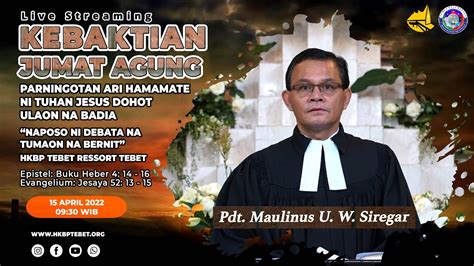 Parmingguon Parningotan Ari Hamamate Ni Tuhan Jesus Jumat April