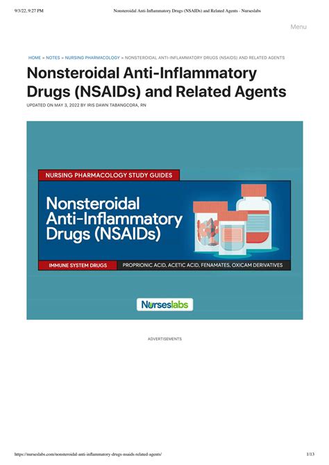 Solution Notes Nursing Pharmacology Nonsteroidal Anti Inflammatory