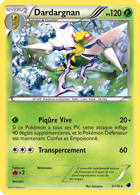 Carte Pokémon Dardargnan 3 116 NB Glaciation Plasma à l unité