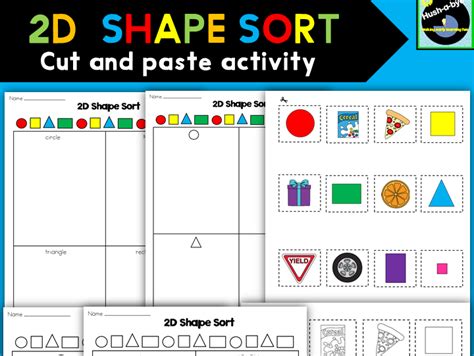 2d Shape Sort Cut And Paste Activity Teaching Resources