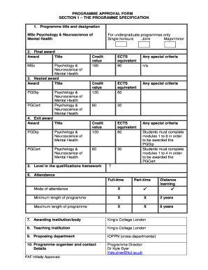 Fillable Online Kcl Ac Psychology Neuroscience Of Mental Health MSc