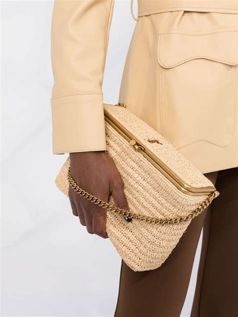 Saint Laurent Interwoven Raffia Tote Bag Farfetch